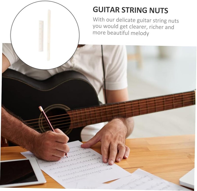 Ox Bone Guitar Nut And Saddle Set For Acoustic Classical Guitars Polished Finish - Image 5
